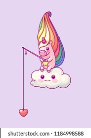 vector volume rainbow unicorn, magic nursery art