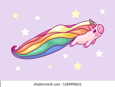 vector volume rainbow unicorn, magic nursery art