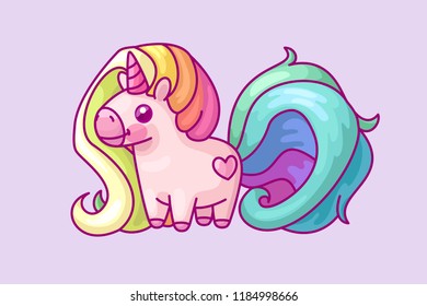 vector volume rainbow unicorn, magic nursery art