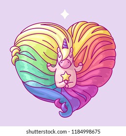 vector volume rainbow unicorn, magic nursery art