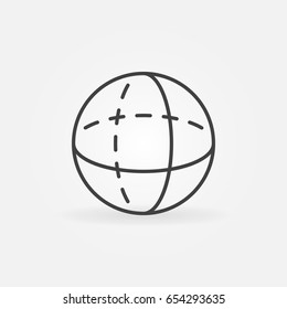 Vector volume sphere outline icon - minimal geometry sign or design element