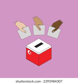 Vector Vote Box with Turkish Flag Design