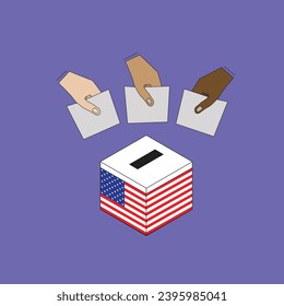 Vektor-Wahlbox mit US-Flaggendesign