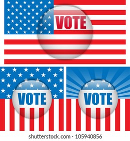 Vector - Vote Buttons. Set of three with Background