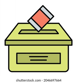 Vector Vote Filled Outline Icon Design
