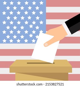 Vector de la papeleta de voto en la urna