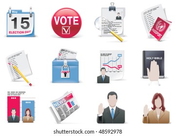 Vector voting and election icon set