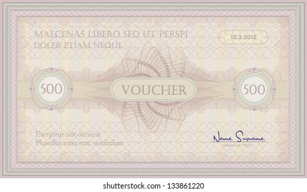 vector voucher pink green guillotine certificate template