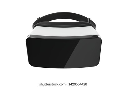 Vector VR glasses. Black and white virtual reality headset Isolated on white background. 3D vector Illustration.