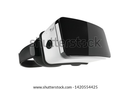 Vector VR glasses. Black and white virtual reality headset Isolated on white background. 3D vector Illustration. 商業照片 © 