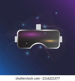 Vector vr lens metaverse on the technology background, computer graphic design modern abstract, Virtual world explore