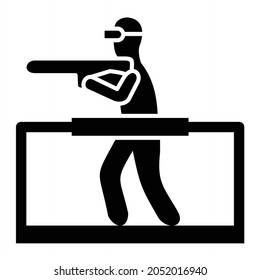 Vector VR Platform Glyph Icon Design
