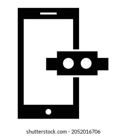 Vector VR Smartphone Glyph Icon Design
