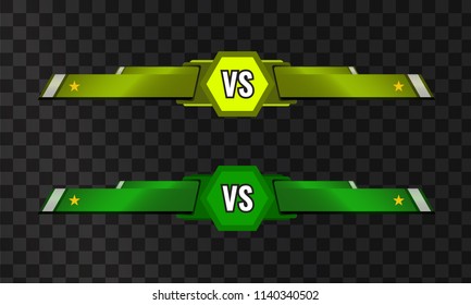 Vector VS versus template on transparent background.