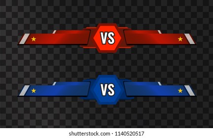 Vector VS versus template on transparent background.