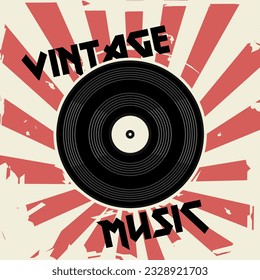 vector of vynil record with vintage style, perfect for print, poster, t-shirt design etc 