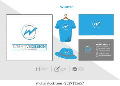 vector W Letter minimalist creative business company Logo Design Free Icon 