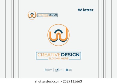 vector W Letter minimalist creative business company Logo Design Free Icon 