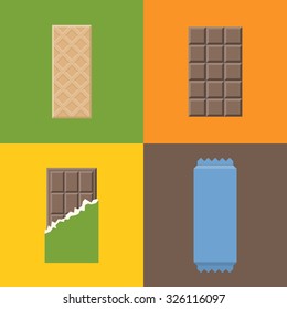 Vector wafer with chocolate, flat design