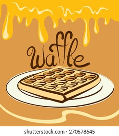 waffle vectorial con inscripción caligráfica