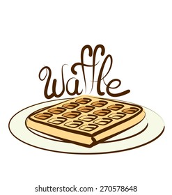 vector waffle with calligraphic inscription