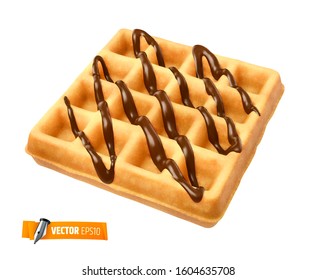 Vector waffle on white background