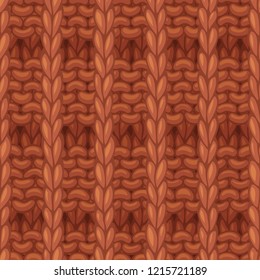 Vector Waffle Stitch Pattern. Hand-drawn jersey cloth boundless background. High detailed woolen hand-knitted fabric material.
