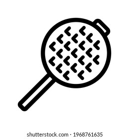 Vector waffle-iron icon. Outline kitchen waffle-iron logo for web design isolated on white background
