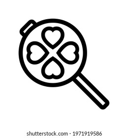 Vector waffle-iron icon. Outline kitchen waffle-iron logo for web design isolated on white background