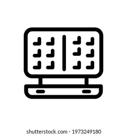 Vector waffle-iron icon. Outline kitchen waffle-iron logo for web design isolated on white background