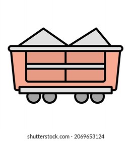Diseño de iconos de esquema de vagón de vectores
