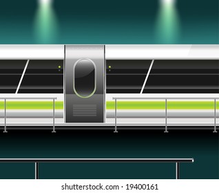 vector wagon trains in the subway at the station