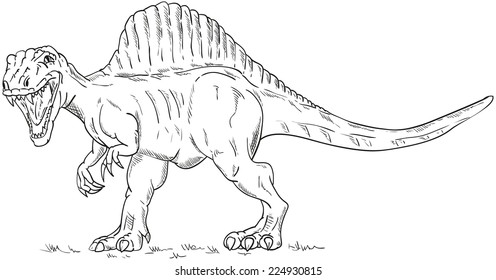 vector - walking dino  isolated on background