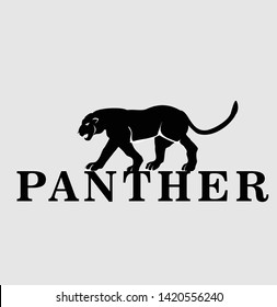 Vector walking on word panther, walking-vector