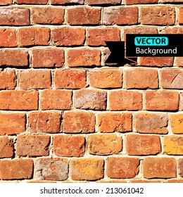 Vector wall brick, grunge background. EPS illustration