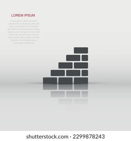 Vector wall brick icon in flat style. Wall sign illustration pictogram. Stone business concept.