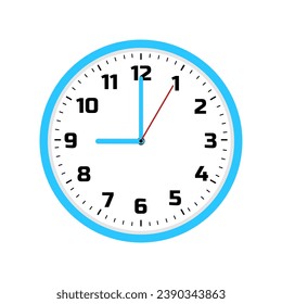 vector wall clock, 9 o'clock