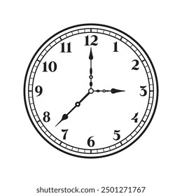 Vector Wall Clock Black And White