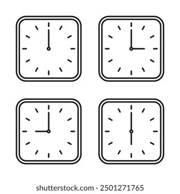 Vector Wall Clock With Different Times