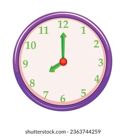 Vector wall clock on white background.