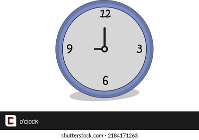 vector wall clock with round shape on white background