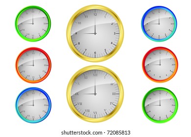 Vector wall clock set