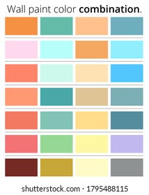 Vector of wall paint color combination.