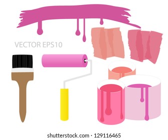 Vector of wall painting equipments