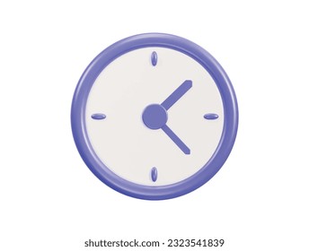 Vector wall round clock 3d icon timekeeping social media countdown time management icon