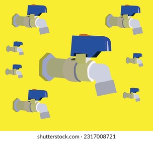 
Acumulación de agua de pared del vector sobre fondo amarillo