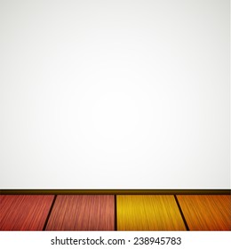 Vector wall with wooden floor. Eps 10