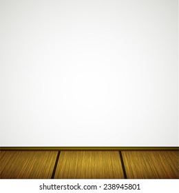 Vector wall with wooden floor. Eps 10