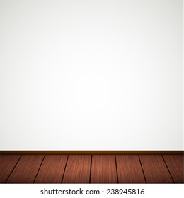 Vector wall with wooden floor. Eps 10