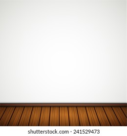 Vector wall with wooden floor. Eps 10